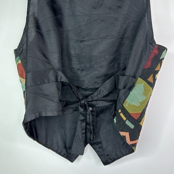 Vintage Samara Wildlife Moose Fish Abstract Black Vest Size Medium - Picture 6 of 8
